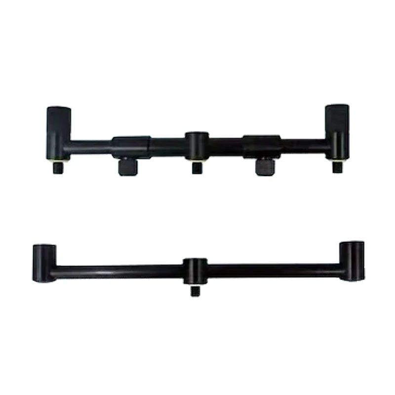 Barra portacañas aluminio con 2 cabezales ajustable o fijo para pesca