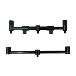 Barra portacañas aluminio con 2 cabezales ajustable o fijo para pesca