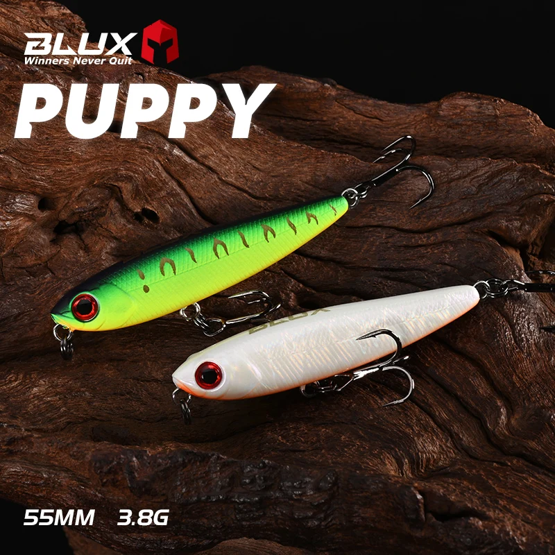 BLUX PUPPY-señuelo de pesca de superficie, 55mm, 3,8g, palo de lápiz Artificial, lubina de agua dulce, andador de plástico, equipo de cebo duro para perro - imagen 3