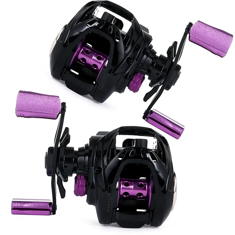 Carrete de pesca Baitcasting con sistema de freno mecánico de alta velocidad 7,3: 1, carrete ultraligero de arrastre máximo de 8KG con línea de PE para pesca de lubina - imagen 3