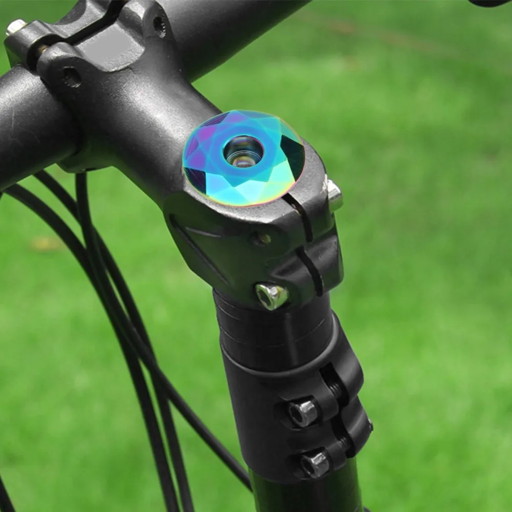 Tapa superior de vástago de auriculares de aleación de aluminio + acero con perno, tapa de auriculares de bicicleta dorada y colorida para horquillas de 28,6mm de diámetro - imagen 3