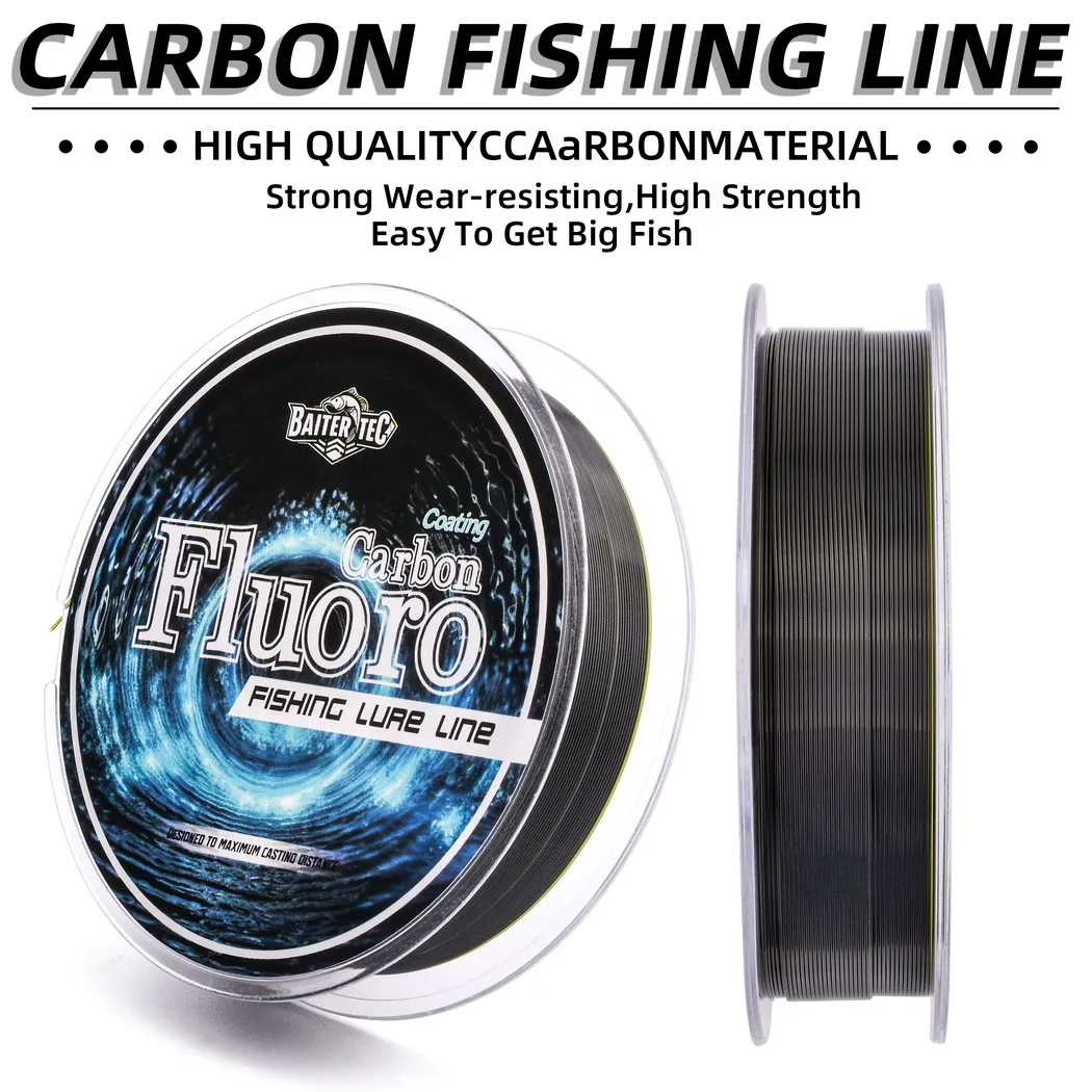 Línea de pesca con revestimiento de fluorocarbono de 100M, 0,14mm-0,50mm, 4,13LB-34LB, línea líder de fibra de carbono, señuelo de pesca, línea de hundimiento, Japón - imagen 5