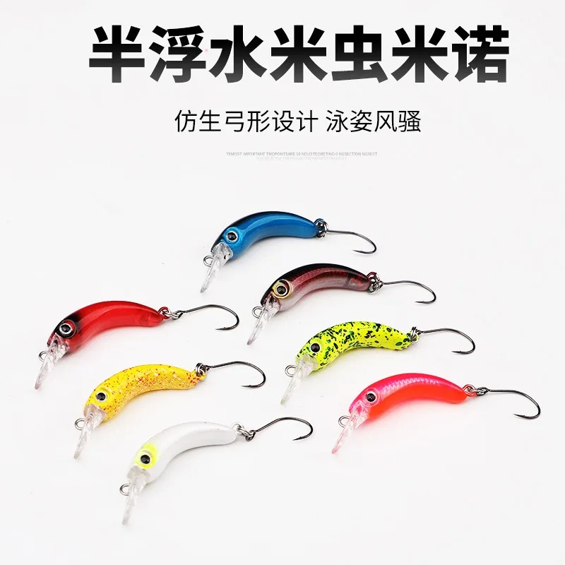 Mini Señuelos de Pesca de plástico duro, anzuelos triangulares, aparejos de lubina, 3,7 cm/1,5g, Crankbait - imagen 2