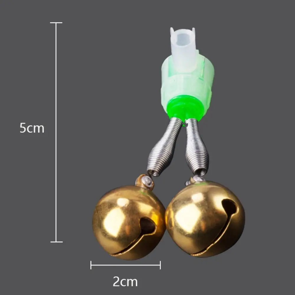 Campanas de alarma para pesca con clip verde y plateado - imagen 5