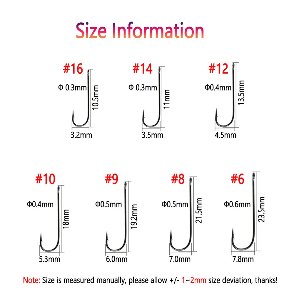 Bimoo-anzuelos de pesca de caña larga, anzuelos de pesca de agua dulce, Sabiki Rig, señuelos de plantilla, serpentina, Mosca, 100 unids/lote por paquete - imagen 4
