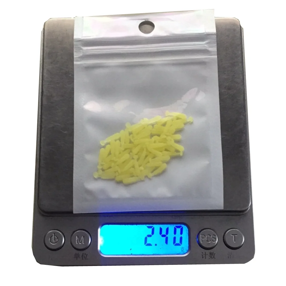 Mini señuelo suave 100 unids/lote señuelo de pesca wobbler 10mm 7 colores fácil brillo gusano pesca de carpa cebo de silicona Isca Artificial - imagen 2