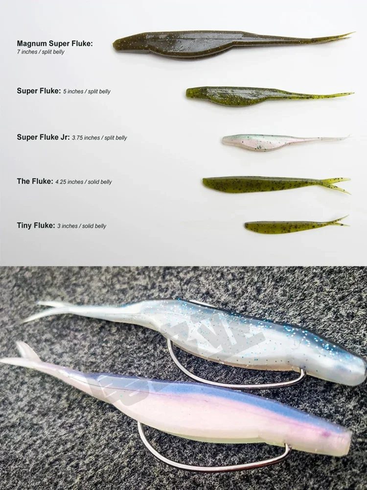 American ZOOM-Software clásico para detener Super Fluke Luya, cebo blando, Forktail, Jerkbait suave - imagen 4