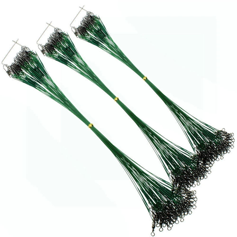 Hilo de pescar de acero, accesorio giratorio de pesca a presión, aparejo de alambre, correa de plomo, 60 piezas, 15cm, 20cm, 25cm - imagen 3