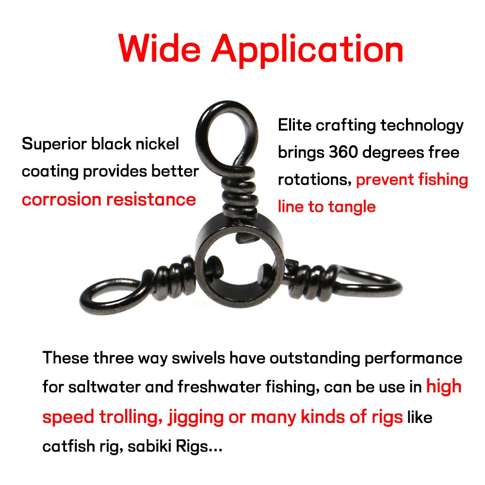 Elllv-barril de pesca de 3 vías, anzuelos triples, accesorio de conector, 10 unids/bolsa #8-3/0 - imagen 5