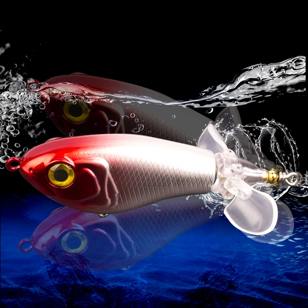 CCLTBA-Señuelos Topwater de 6,5 cm, 8,0 cm, cebo duro Wobbler, cola giratoria, Popper, Señuelos de Pesca, cebo Artificial, superficie de pesca, aparejos de señuelo - imagen 5