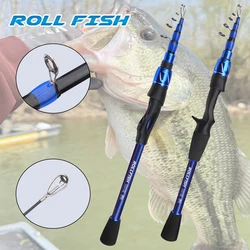 ROLLFISH Varilla telescópica de fibra de carbono - Jigging ligero de acción ML, agarre EVA para agua salada y agua dulce