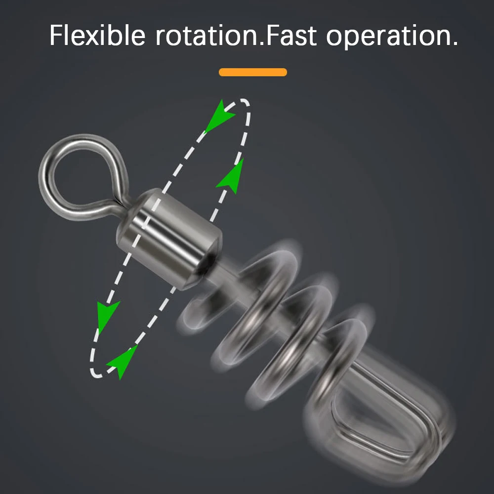 DNDYUJU 20-100 Uds pesca giratoria con broche atornillado conector de anillo sólido de acero inoxidable anzuelos señuelos productos de pesca - imagen 5