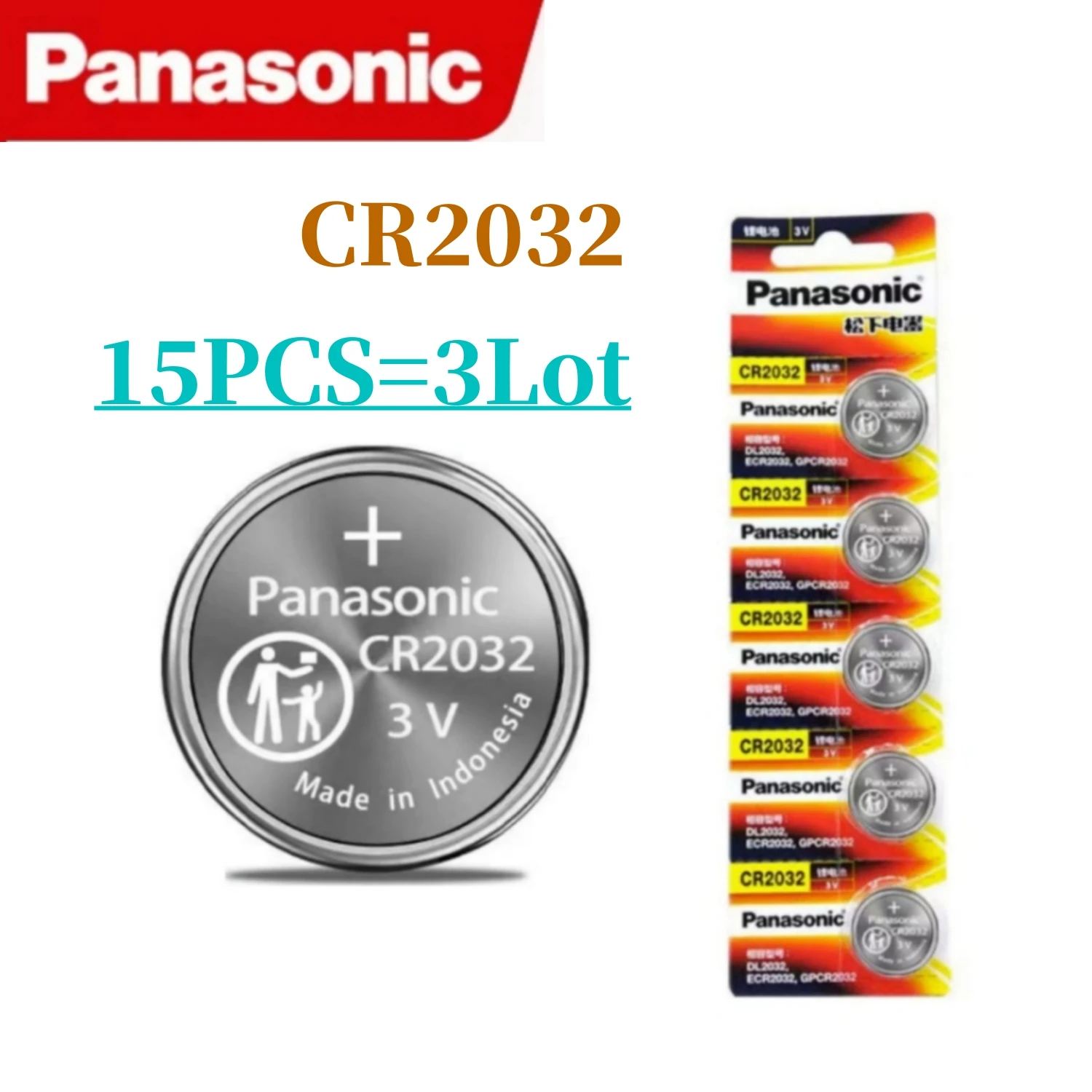 Pila litio PANASONIC CR2032 3V para electrónica pesca deportiva - imagen 4