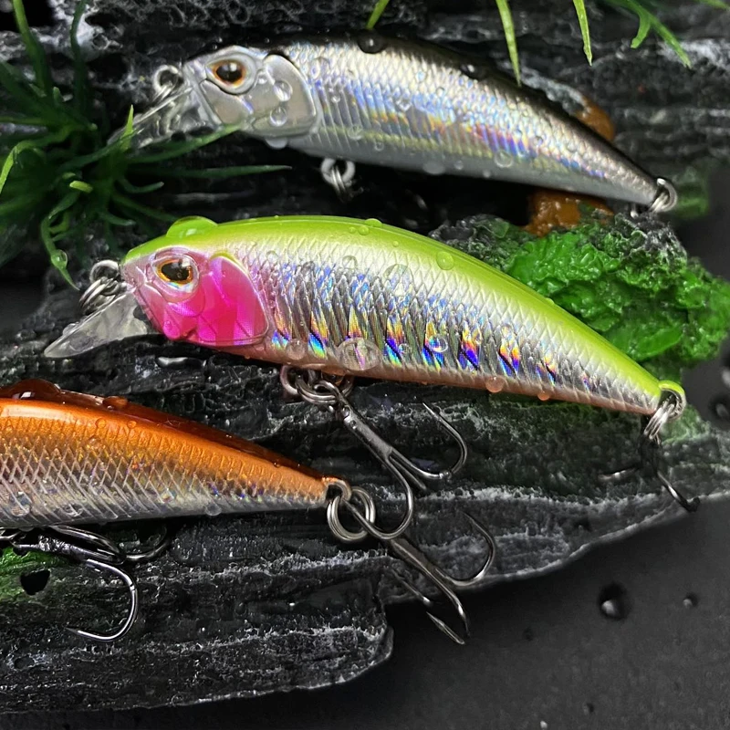 48mm 4g Mini Minnow señuelo de pesca Jerkbait para perca flujo hundimiento Wobblers cebo duro Artificial pesca Trolling trucha Swimbait - imagen 4