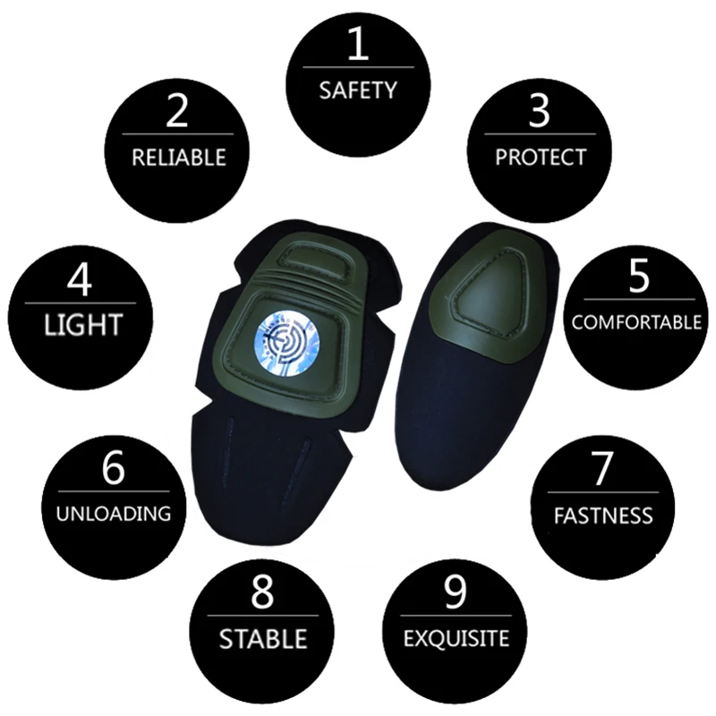 Rodilleras tácticas, coderas, Protector de rodilla militar del ejército, Airsoft, deporte al aire libre, trabajo, caza, patinaje, equipo de seguridad - imagen 2