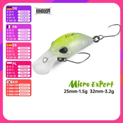 Señuelo de pesca Kingdom Micro manivela Minnow 1,5g 3,2g 25mm 32mm cebos duros flotantes artificiales pesca en superficie Wobbler lubina trucha