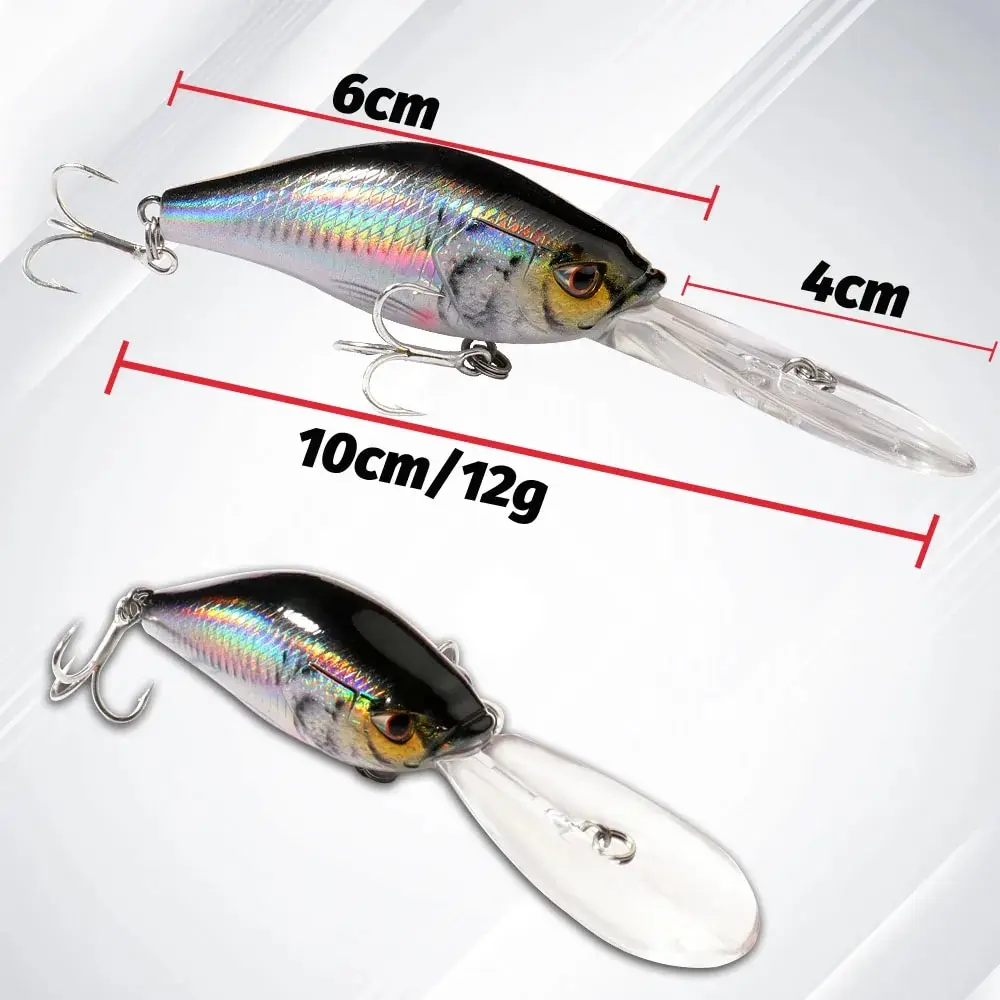 Minnow flotante, bola de acero Wobbler, sistema de equilibrio de balasto de cobre, Swimbait, anzuelo de Pesca, aparejos de manivela, señuelo de Pesca, 12g, 10cm - imagen 2