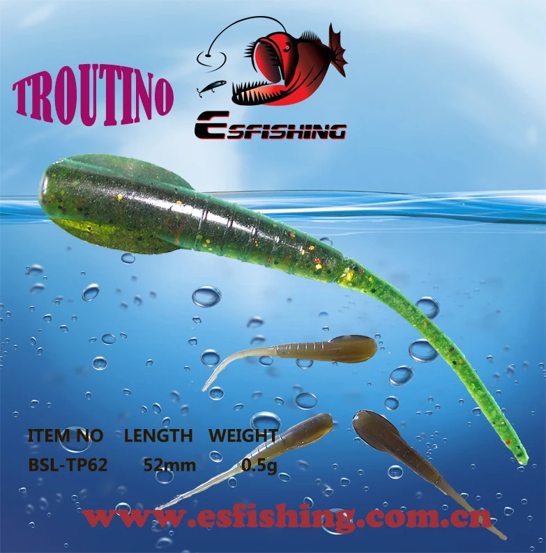 ESFISHING-cebo de gusano de plástico blando, Troutino, 20 piezas, 52mm, barato, Leurre Souple, Pesca, hielo de invierno, Mini aparejos de Pesca - imagen 3