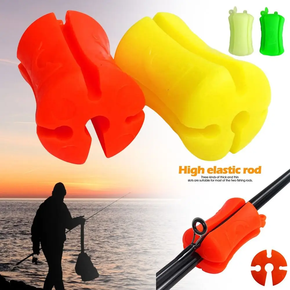 Correa de goma reutilizable para pesca al aire libre, 1 ud., sujetador para caña de pescar, viga de amarre, barra para evitar colisiones, accesorios de aparejos de pesca - imagen 3