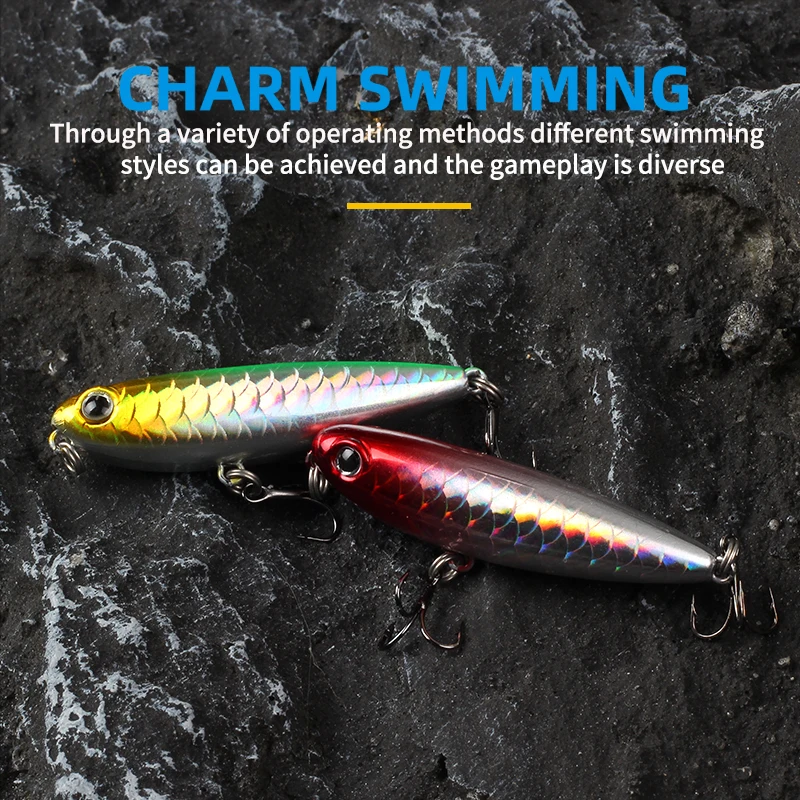 MAGIC WORKS-señuelo de pesca de agua superior, cebo duro Artificial de fundición de plástico ABS, CrankBait, Wobbler, 45mm, 2,8g - imagen 3