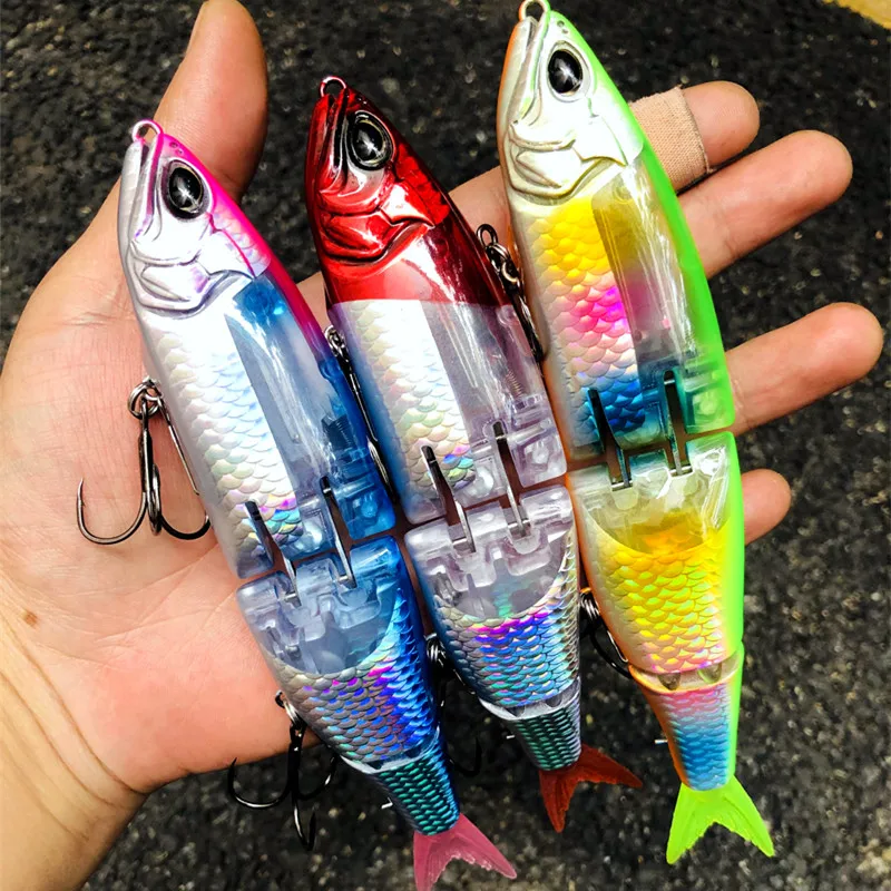 GREENSPIDER 2023 nuevo Flash Flake Swimbaits 185mm/50g Señuelos de Pesca cuerpo duro flotante articulado lubina cebo de pesca - imagen 5