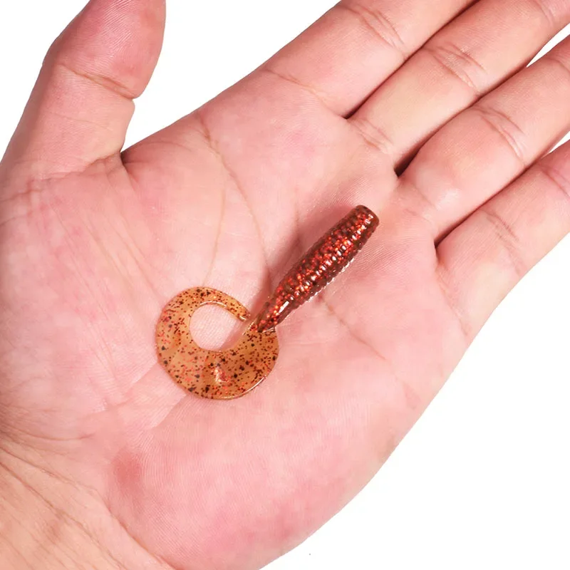 10 pcs camarón olor gusanos de silicona señuelos blandos 5,5 cm 2 g jig wobblers señuelos artificiales de cola larga para la pesca de la lubina trucha carpa aparejos de pesca - imagen 2