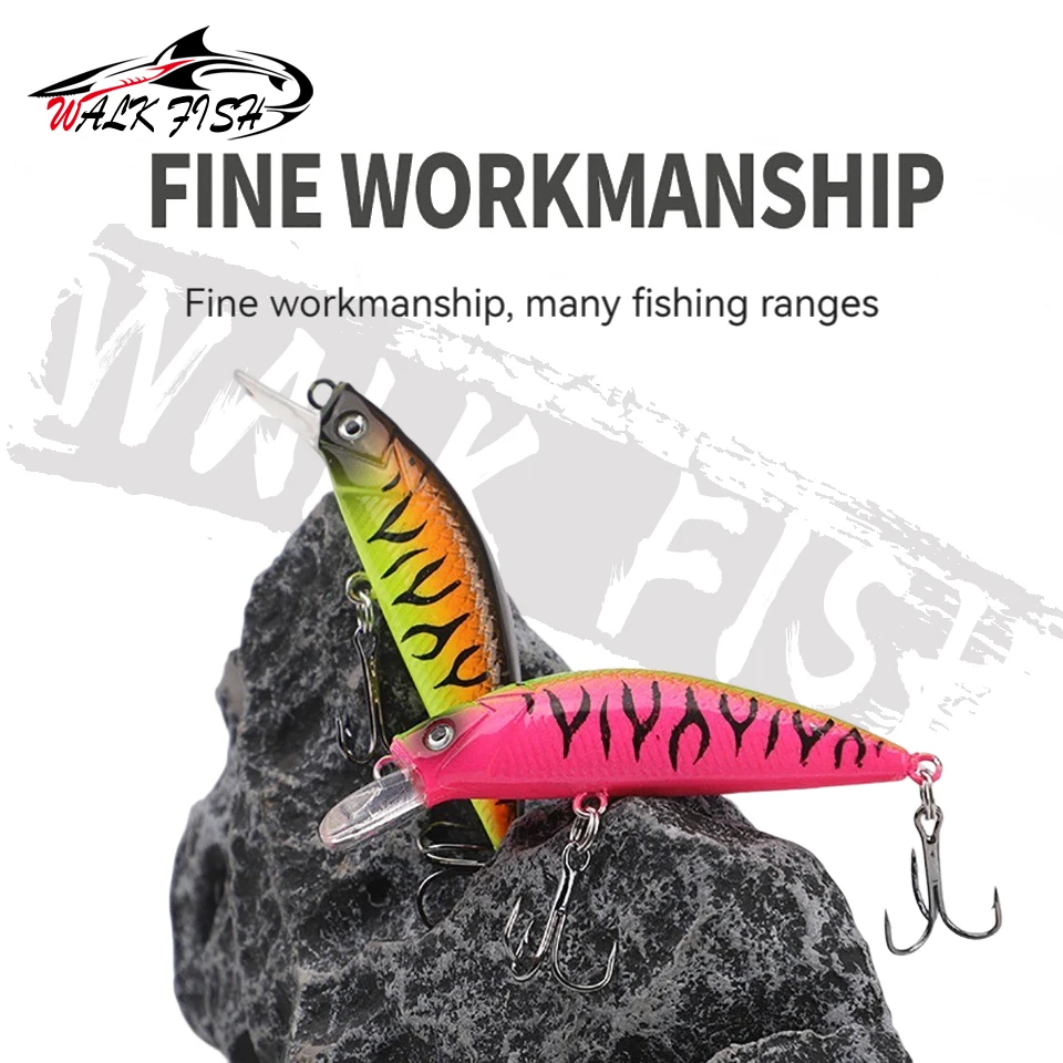 WALK FISH-señuelo de Pesca de pececillos, 1 piezas, 60mm, 6g, Jerkbait, plástico Artificial, Wobblers, cebos duros para trucha y lubina - imagen 5