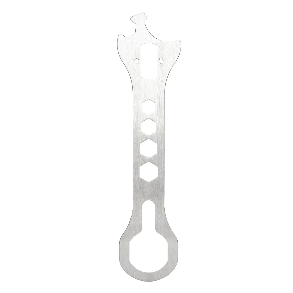 Llave de soporte inferior de acero inoxidable duradera, herramienta de extracción BB multifunción de 252mm, herramienta de soporte inferior de bicicleta plateada, reparación de bicicletas - imagen 3