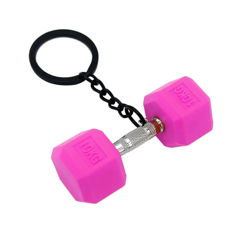 Regalos de gimnasio DIY llavero con barra PVC amantes del gimnasio encantos bolsos llavero mancuerna Kettlebell mochila colgante accesorios de joyería - imagen 3