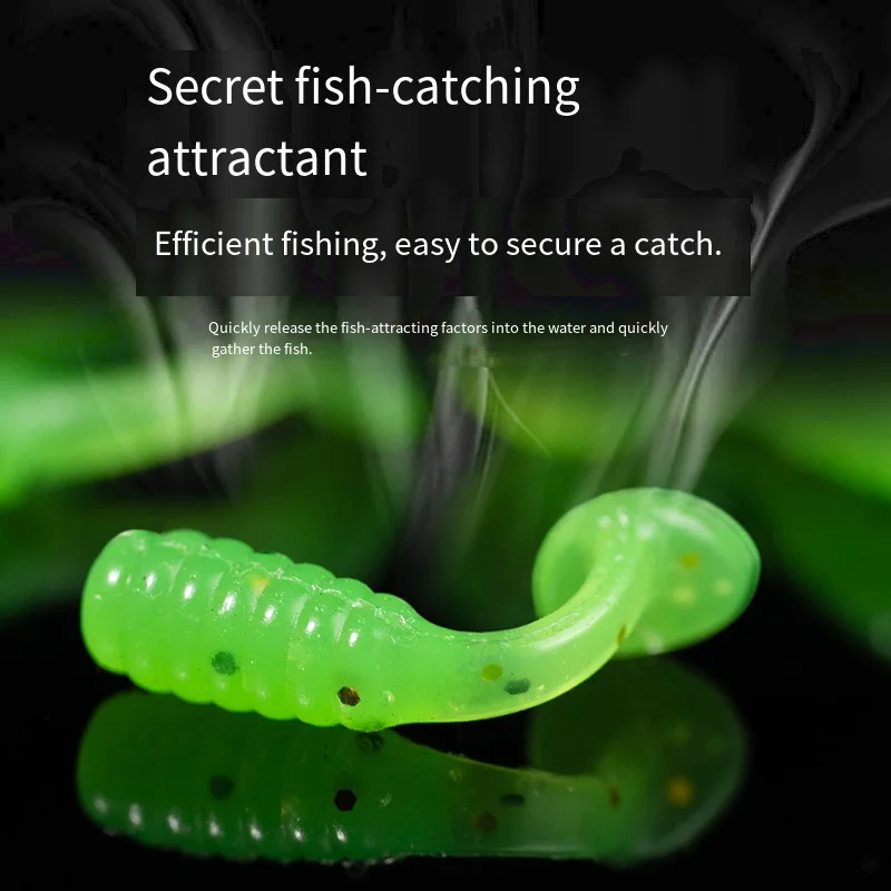 50 unid/caja Micro cebo suave 1,5 cm T-tail láser Wobblers señuelo de pesca de carpa Mini Swimbait Artificial de silicona con atrayente de peces - imagen 5