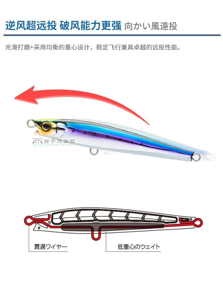 Señuelo tipo lápiz de hundimiento Duel Hardcore, cebo duro de pececillo de fundición Ultra larga distancia para lubina, atún, pez grande F1207, 50g, 40g, 30g - imagen 5