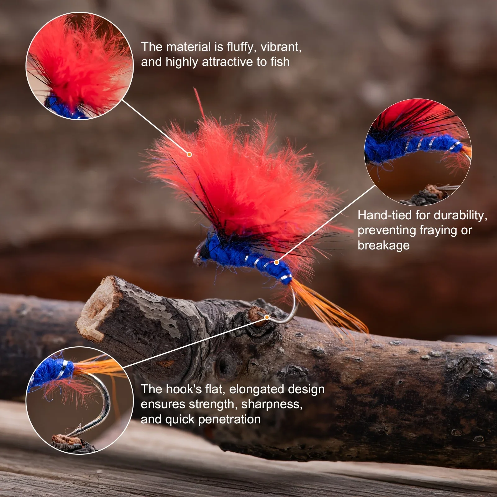 Goture 26 unids/caja trucha lubina ninfa señuelo de pesca con mosca moscas secas/húmedas ninfas Señuelos de pesca en hielo cebo con mosca Artificial con caja - imagen 4