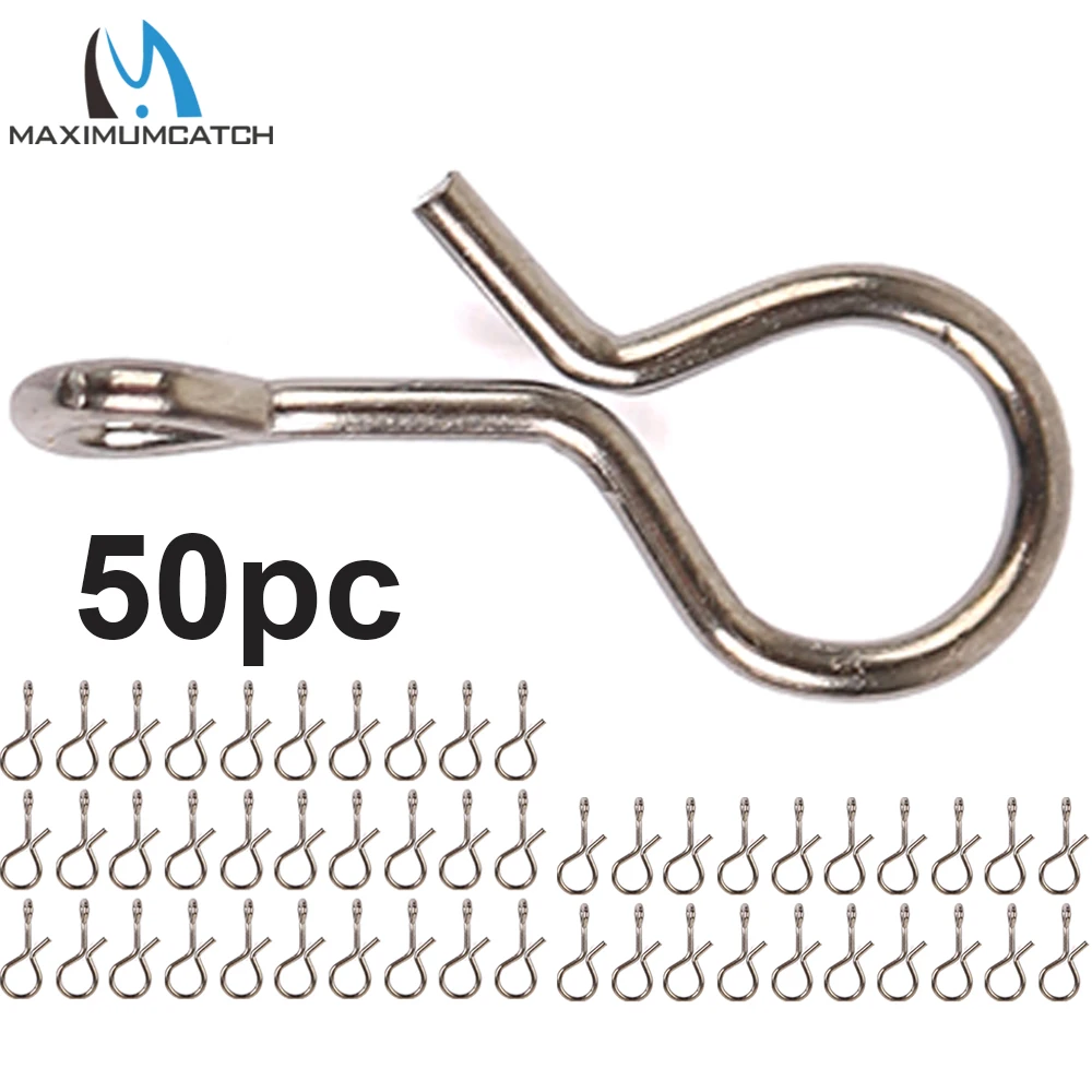 Maximumcatch 50 ganchos a presión de cambio rápido - 3 tamaños de acero al carbono para señuelos/mouches/aparejos - imagen 2