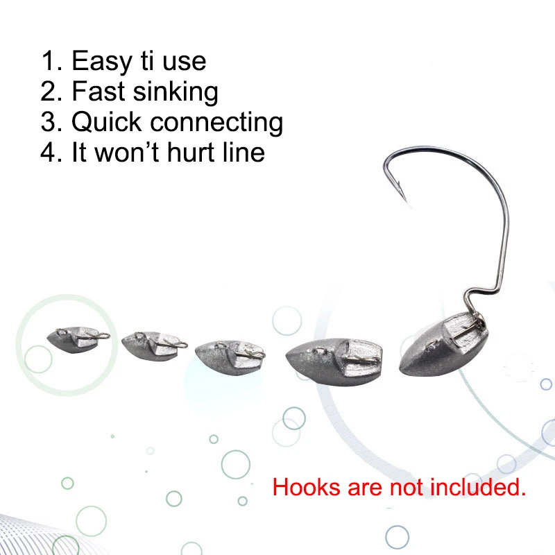 Plomos de Pesca de 10 piezas, 7g, 9g, 14g, cabeza de plantilla, aparejos de peso, conexión rápida, accesorios de Pesca - imagen 4