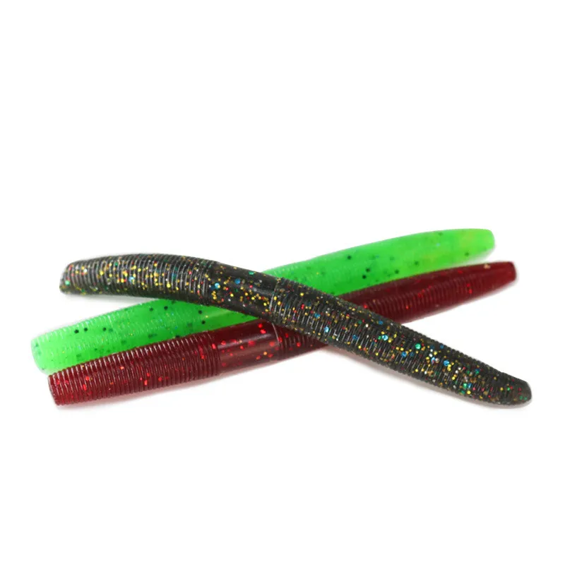 Señuelo de pesca cebo blando fideos de hundimiento lento gusano aparejo loco tiro de gota Texas NEKO aparejos señuelos artificiales asesino de lubina lote 8 piezas