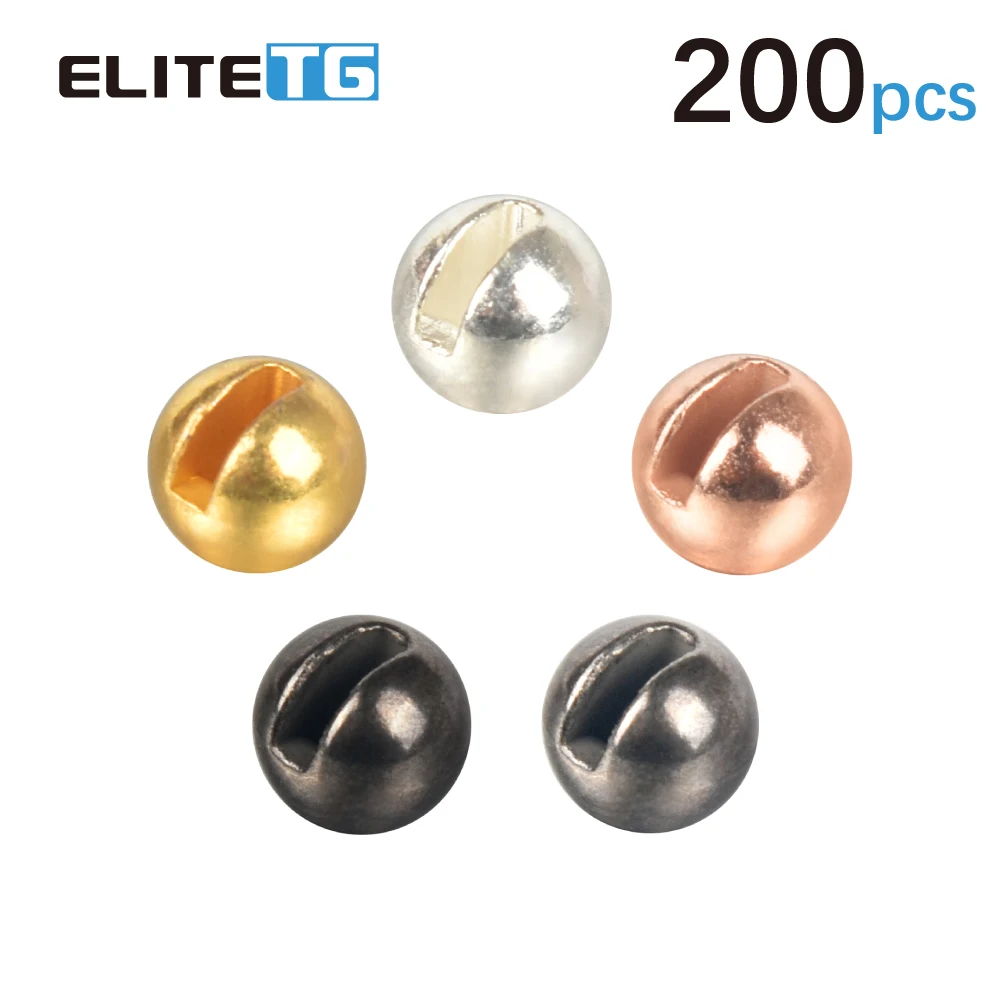 Elite TG-Cuentas ranuradas para pesca con mosca, 3,8-6,4mm, Material para atar moscas, perca para trucha, pesca con mosca de agua dulce, Material para atar moscas de aleación