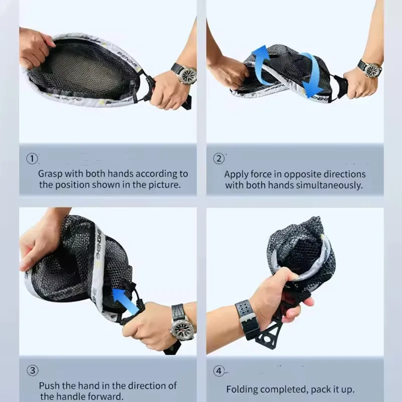 Mango ABS portátil, red de mano para pesca con mosca, red para corriente de pesca con mosca, red para Señuelos de Pesca, herramientas de pesca al aire libre, red de pesca plegable - imagen 4