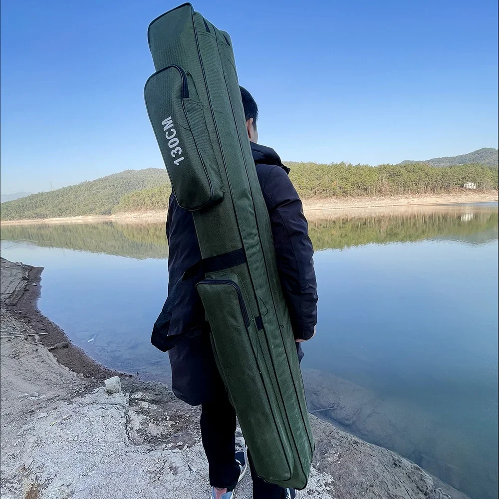 Bolsa de pesca multifuncional de gran capacidad, 2/3 capas, 110CM-150CM, bolsa de caña de pescar Oxford portátil, estuche de almacenamiento, aparejos de pesca - imagen 3