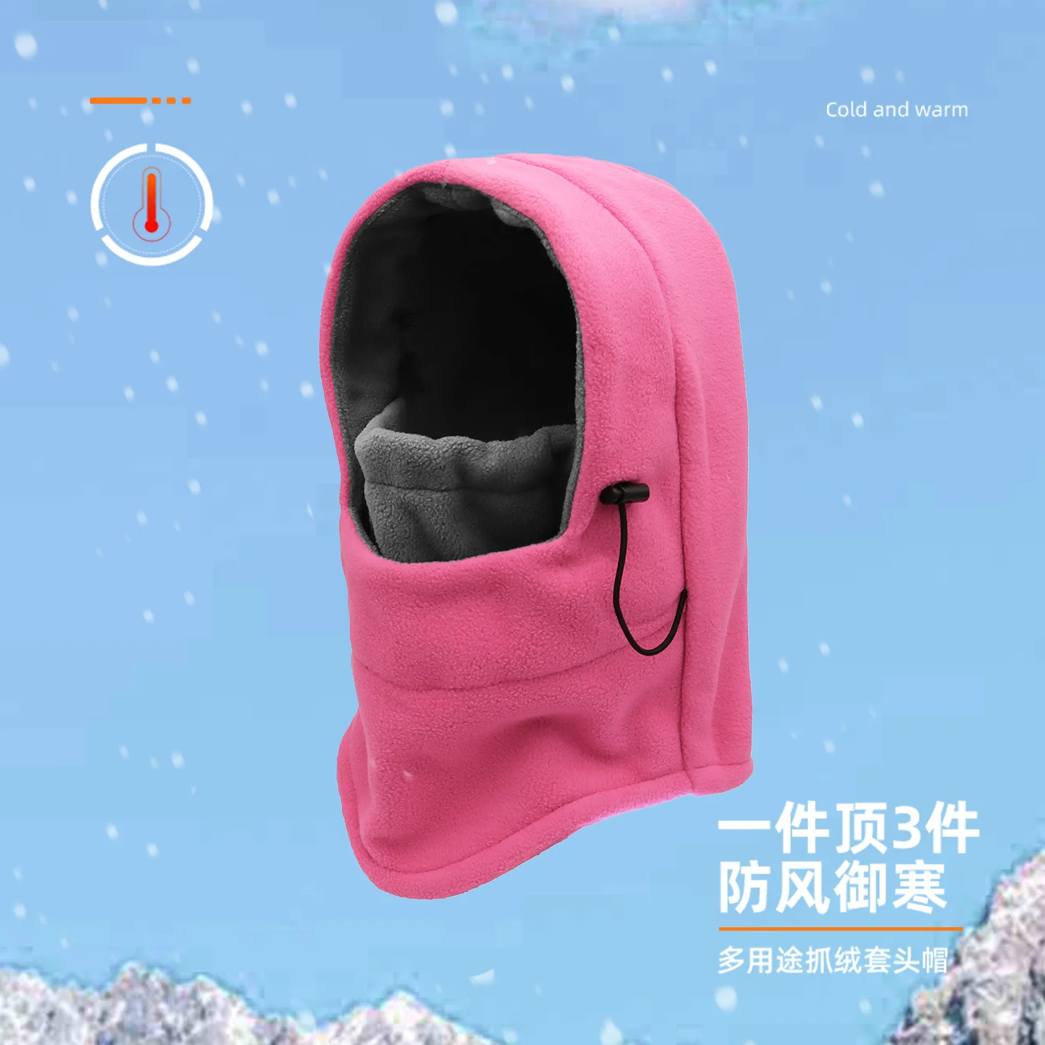 Pasamontañas cálido de invierno, máscaras de esquí de invierno Unisex, gorro grueso de punto para exteriores, calentador de cuello adecuado para ciclismo, esquí, senderismo - imagen 4