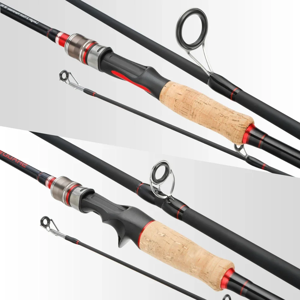 Caña de pescar ultraligera de fibra de carbono, señuelo de fundición giratoria, peso de cebo, 4-20g, 2 puntas (ML/M), 2 secciones - imagen 5