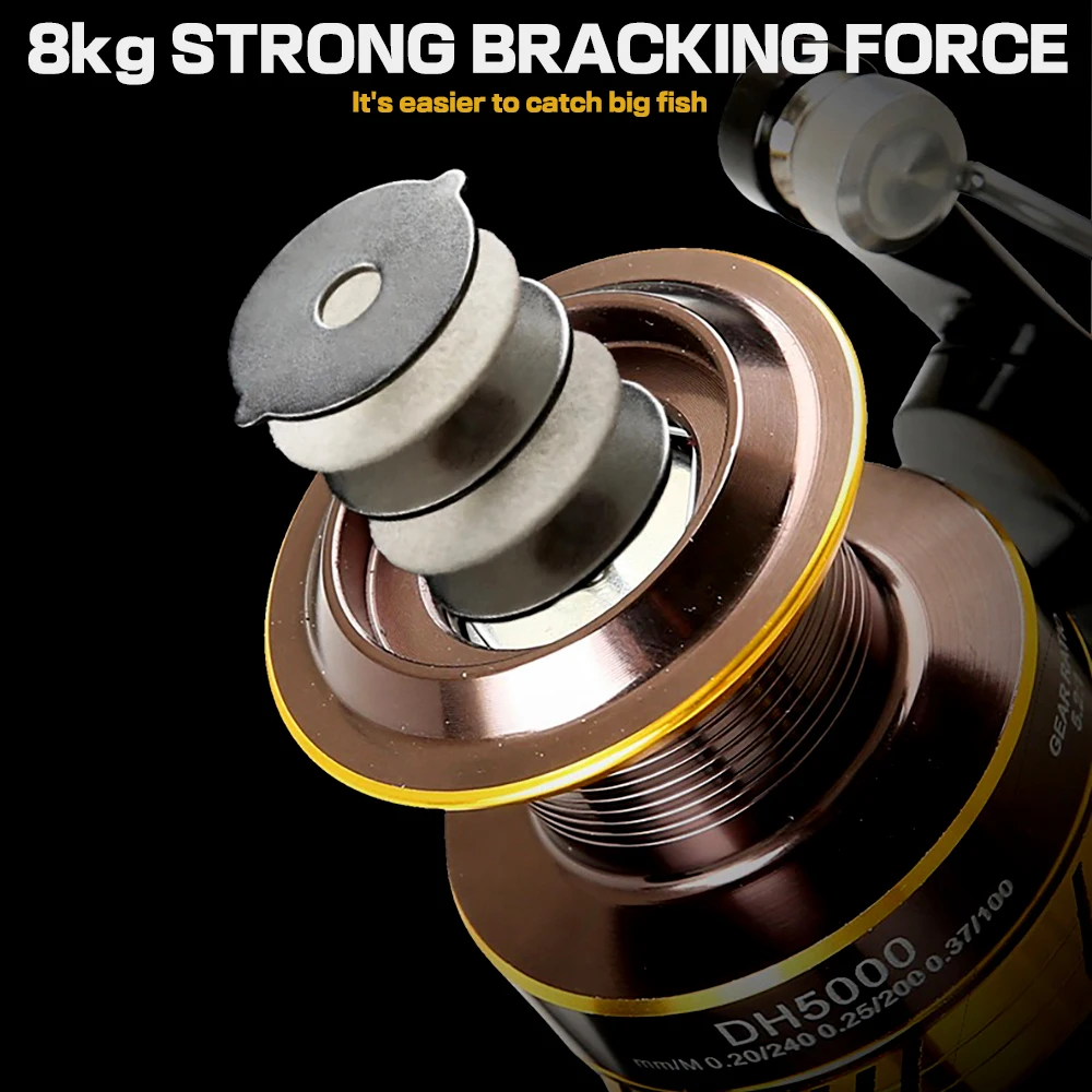 JIGGING-carrete de pesca de agua dulce y salada, bobina giratoria de arrastre máximo de 10KG, cuerpo de grafito duradero, 2000, 3000, 4000, 5000, 6000, 7000 - imagen 2