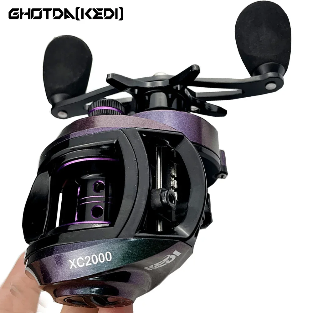 Carrete De Pesca con señuelo GHOTDA, carrete De Baitcasting De fundición larga, potencia máxima De 8kg, peso De señuelo adecuado: 3-25G, Molinete De Pesca De agua dulce - imagen 3