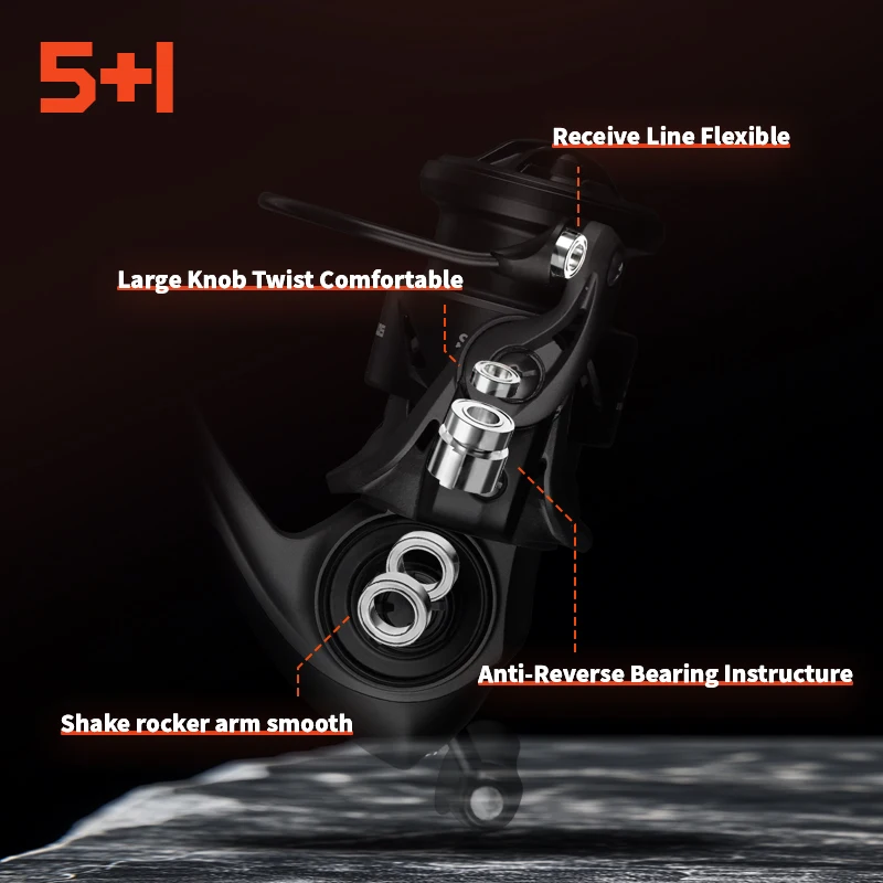 Carrete giratorio de lubina ultraligero Mavllos SCYLLA, marco de carbono de 122g, relación de engranaje 5,2: 1, carrete de pesca con microseñuelo de arrastre de 4kg para trucha - imagen 5