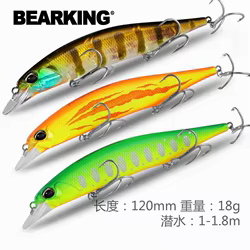 BEARKING 12cm 18g modelo caliente Señuelos de pesca cebo duro 10 colores para elegir minnow calidad profesional minnow depth1-1,8 m