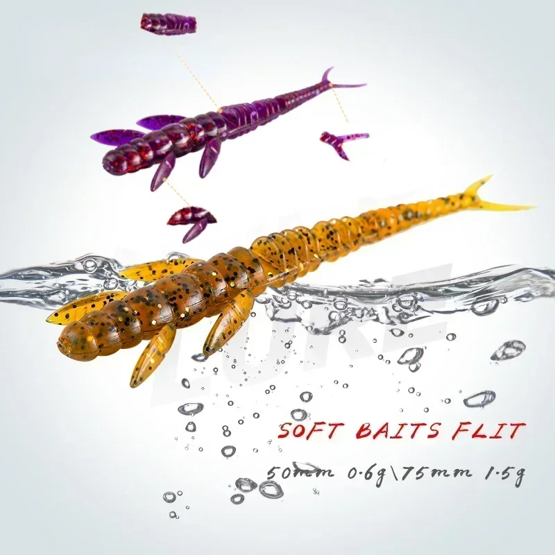 10 unids/bolsa supercontinente larva suave gusano señuelo de pesca biónico silicona Flit larva cebo de gusano Trolling Wobbler para Zander Pike Bass - imagen 2