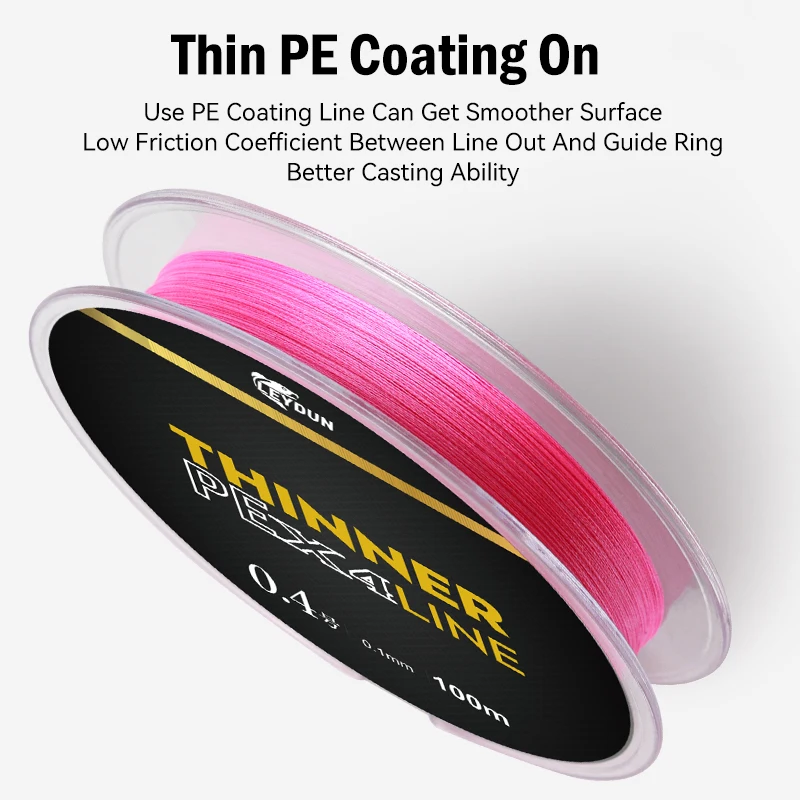 Micro THINNER líneas de pesca 100M 150m MT8 4 hebras trenzadas PE Japón monofilamento línea de pesca - imagen 5