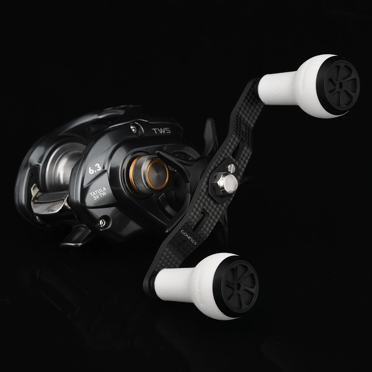 GOMEXUS-mango eléctrico de carbono para Daiwa Tatula Coastal Lexa CC80 Shimano Curado 300K DHSV Abu Revo Okuma Baitcaster carrete 105mm - imagen 3
