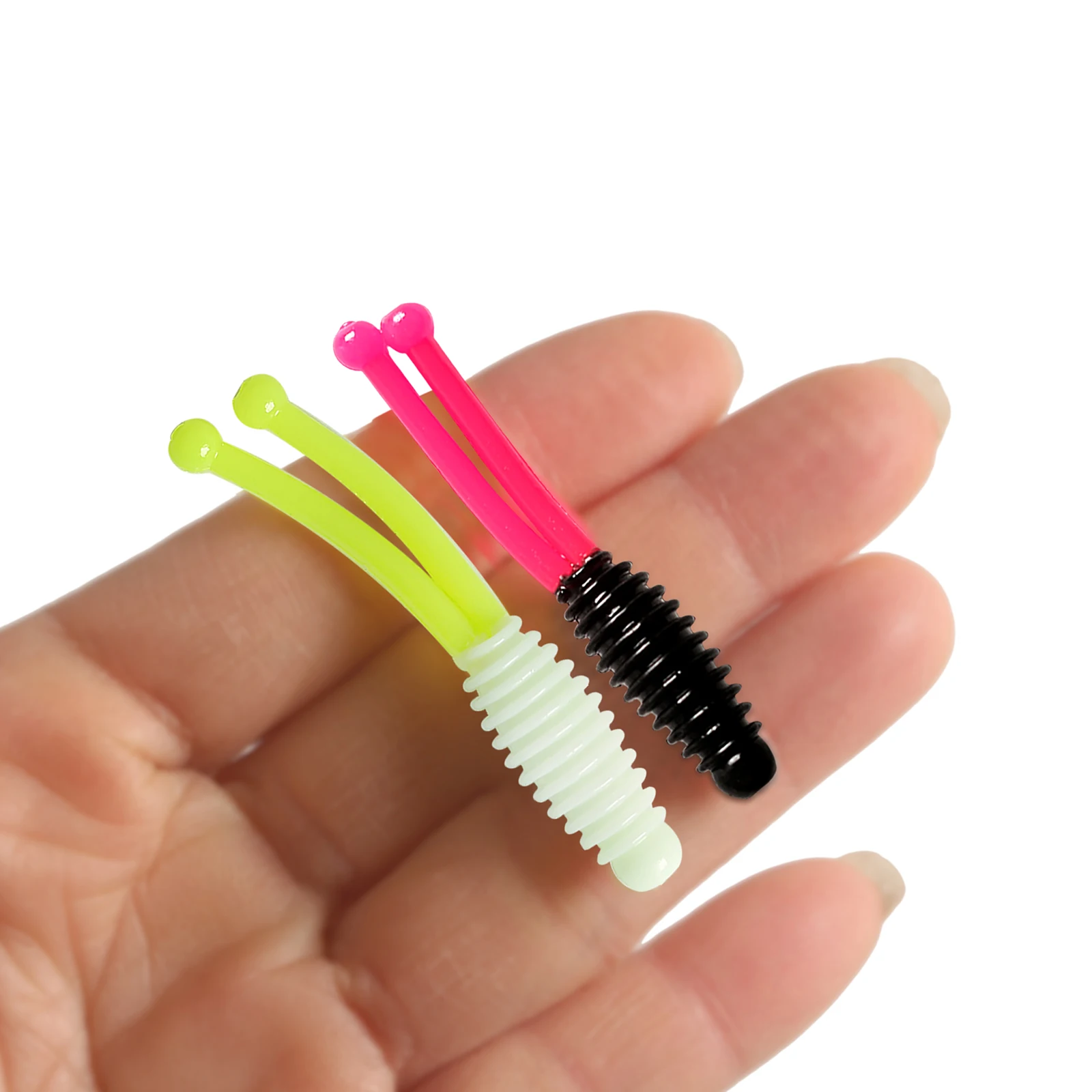 Cebo de pesca de PVC con cola de horquilla, 10 piezas, dos colores, camino de carretera, 1,2g, 5cm - imagen 4