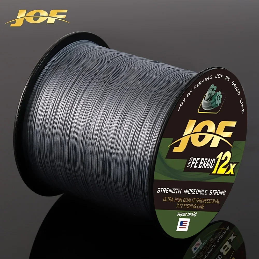 JOF-sedal de pesca trenzado de 12 hebras, 500M/564yd, PE súper fuerte, 25-120LB, suave, duradero, verde brillante, colores mezclados, carpa de tiro largo - imagen 3