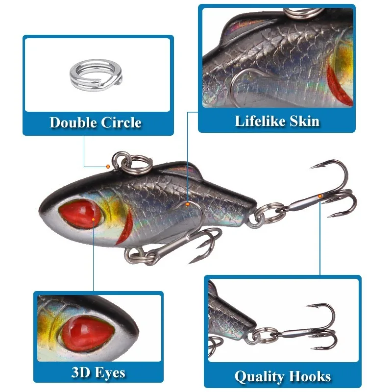 Señuelo de pesca de 3,5 Cm y 5G, Crankbait Wobbler que se hunde, Crankbaits Vib, señuelo duro de hielo, Mini Wobblers, Crankbait, mar, novedad - imagen 4